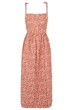 People Tree Robe Coton Biologique - Viviana -Thinking Mu Soldes PEOPLE TREE Robe VIVIANA Rouge 3