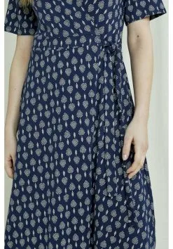 People Tree Robe Coton Biologique - Riya -Thinking Mu Soldes PEOPLE TREE Robe bleu riya 2