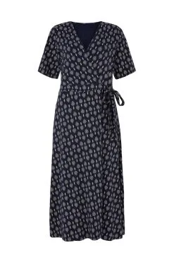 People Tree Robe Coton Biologique - Riya -Thinking Mu Soldes PEOPLE TREE Robe bleu riya 3