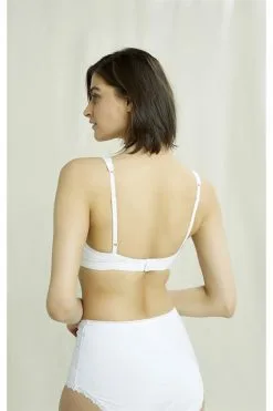 People Tree Soutien-gorge Coton Biologique - Triangle -Thinking Mu Soldes PEOPLE TREE Soutien gorge blanc 3