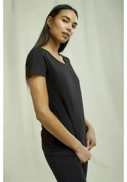 People Tree Top Coton Biologique - Gaia -Thinking Mu Soldes PEOPLE TREE T shirt GAIA noir 2