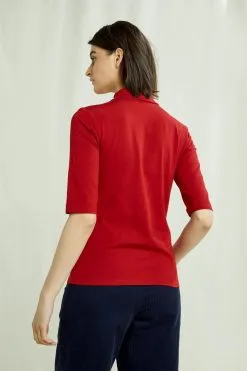 People Tree Top Coton Biologique - Cecily -Thinking Mu Soldes PEOPLE TREE Top CECILY rouge 2