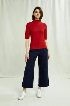 People Tree Top Coton Biologique - Cecily -Thinking Mu Soldes PEOPLE TREE Top CECILY rouge 3