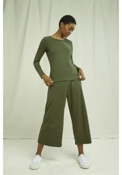 People Tree Top Coton Biologique - Fallon -Thinking Mu Soldes PEOPLE TREE Top FALLON kaki 2