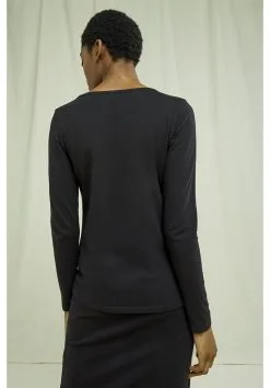 People Tree Top Coton Biologique - Fallon -Thinking Mu Soldes PEOPLE TREE Top FALLON noir 5