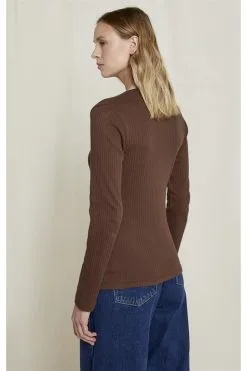 People Tree Top Coton Biologique - Krisha 10 People Tree Top Coton Biologique - Krisha -Thinking Mu Soldes PEOPLE TREE Top KRISHA marron 4