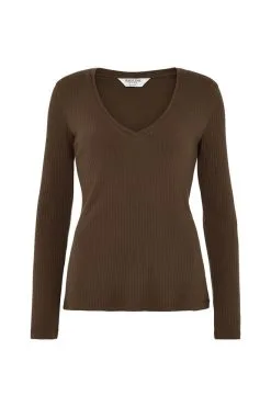 People Tree Top Coton Biologique - Krisha 11 People Tree Top Coton Biologique - Krisha -Thinking Mu Soldes PEOPLE TREE Top KRISHA marron 5