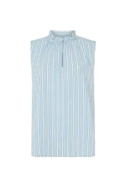 People Tree Débardeur Coton Biologique - Elora -Thinking Mu Soldes PEOPLE TREE Top bleu Elora 2 2