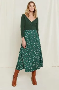 People Tree Top Coton Biologique - Renee -Thinking Mu Soldes PEOPLE TREE top renee vert 4