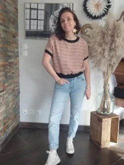 Carlotta Top Matière Upcyclée - Rock -Thinking Mu Soldes PLEIN PIED CORAIL MOI