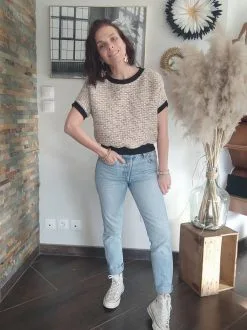 Carlotta Top Matière Upcyclée - Rock -Thinking Mu Soldes PLEIN PIED NATUREL ROCK