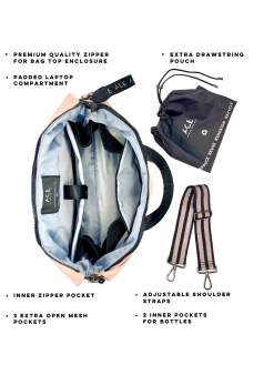 ACE Bag Totebag En Econyl® - Ace -Thinking Mu Soldes PinkToteInside3