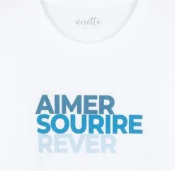Risette & Co T-shirt Coton Biologique - ASR -Thinking Mu Soldes RISETTE T shirt Aimer Sourire blanc 3