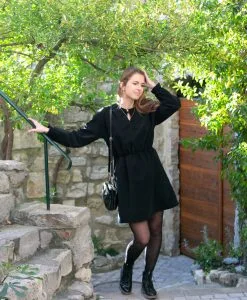 April & C Robe Courte Coton Biologique - Iris