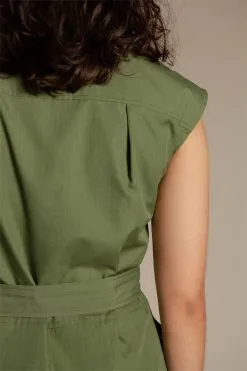 Ecclo Robe Coton Upcyclé - Combattante -Thinking Mu Soldes Robe Kaki Made in France et coton upcycle recycle desimpacte edition limitee 05