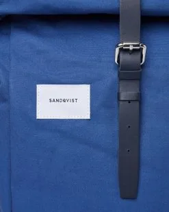 Sandqvist Sac à Dos Coton Biologique - Dante 37 Sandqvist Sac à Dos Coton Biologique - Dante -Thinking Mu Soldes SANDQVIST DANTE BlueWithBlueLeather SQA1691 02