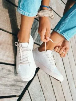 Saola Shoes Baskets Blanches En Fibres Recyclées - Cannon Knit -Thinking Mu Soldes SAOLASHOES CANNONKNITBLANC 5