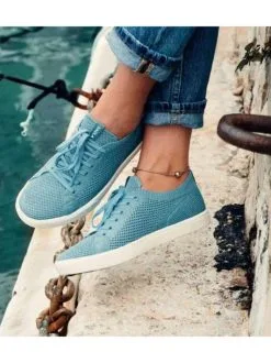Saola Shoes Baskets Bleues En Fibres Recyclées - Cannon Knit -Thinking Mu Soldes SAOLASHOES CANNONKNITBLEU