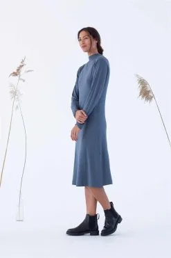 SUITE13LAB Robe Lenzing® Ecovero® - Ena -Thinking Mu Soldes SUITE13 ENA DRESS DARKSLATE SIDE 0014