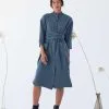 SUITE13LAB Robe Tencel® - Gunma -Thinking Mu Soldes SUITE13 GUNMA SHIRT DRESS DARKSLATE FRONT 0017 a122ec31 9d37 4de1 aa37 33e43cb75407