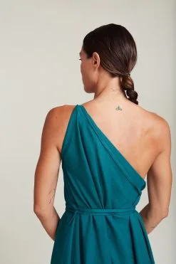 SUITE13LAB Robe Longue Coton Biologique - Mp Long -Thinking Mu Soldes SUITE13 Robe MP Long Vert emeraude 3