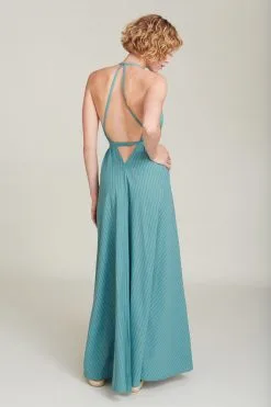 SUITE13LAB Robe Longue Coton Biologique - Mp Long -Thinking Mu Soldes SUITE13 Robe MP Long bleu raye 3