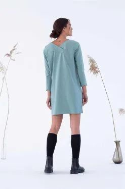 SUITE13LAB Robe Coton Biologique - Ara -Thinking Mu Soldes SUITE13 SHIGA DRESS LAUREL BACK 0036