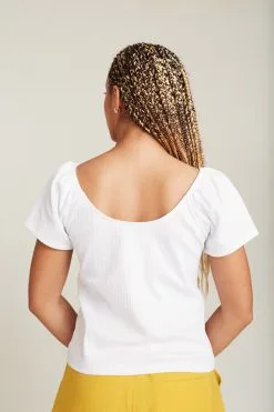 SUITE13LAB Top Coton Biologique - Lombok -Thinking Mu Soldes SUITE13 Top LOMBOK Blanc 3