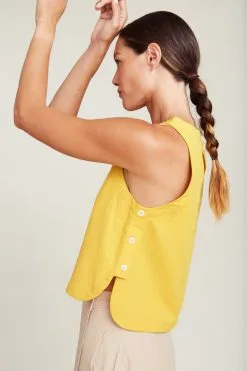 SUITE13LAB Top Coton Biologique - Mindoro -Thinking Mu Soldes SUITE13 Top MINDORO Moutarde 3