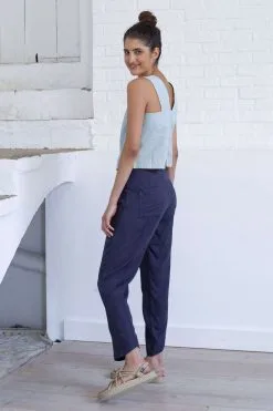 SUITE13LAB Top Coton Biologique Et Lin - Arlik -Thinking Mu Soldes SUITE 13 Top bleu gris ARLIK 5