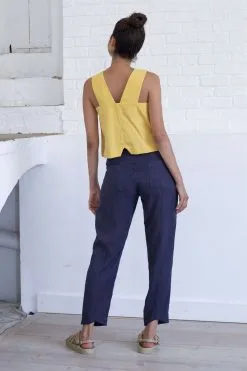 SUITE13LAB Top Coton Biologique Et Lin - Arlik -Thinking Mu Soldes SUITE 13 Top jaune ARLIK 1