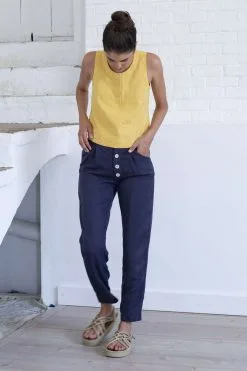 SUITE13LAB Top Coton Biologique Et Lin - Arlik -Thinking Mu Soldes SUITE 13 Top jaune ARLIK 3