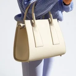 Lerisa Sac à Main En Fibres Recyclées - L Bandouilère -Thinking Mu Soldes Sac vegan Beige Lerisa sa a main vegan made in France