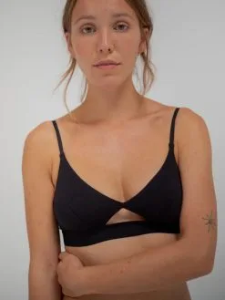 The Nude Label Soutien-gorge Coton Bio - Thin Strap -Thinking Mu Soldes THENUDELABEL Soutien gorgeblack4