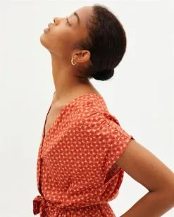 Thinking Mu Combinaison Coton Biologique - Nitta -Thinking Mu Soldes THINKING MU Combi NITTA rouge 3