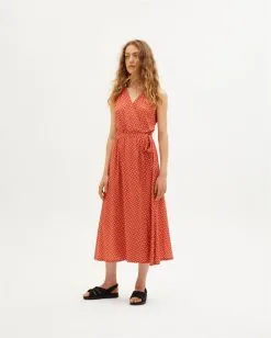 Thinking Mu Robe Lenzing® Ecovero® - Amapola -Thinking Mu Soldes THINKING MU Robe AMAPOLA Rouge corail
