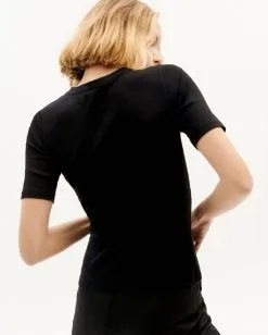 Thinking Mu T-shirt Coton Biologique - Dakota -Thinking Mu Soldes THINKING MU Top DAKOTA noir 4