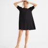 Thinking Mu Robe Coton Biologique - Floreta -Thinking Mu Soldes THINKING MU robe floreta noire 3