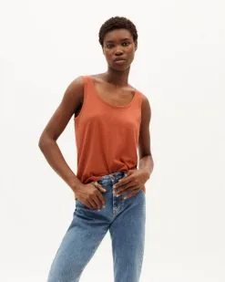 Thinking Mu Débardeur En Chanvre Et Coton Bio -Thinking Mu Soldes THINKING MU Debardeur chanvre brique