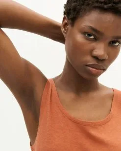 Thinking Mu Débardeur En Chanvre Et Coton Bio -Thinking Mu Soldes THINKING MU Debardeur chanvre brique 3