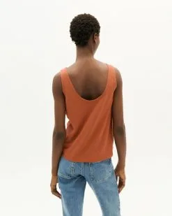 Thinking Mu Débardeur En Chanvre Et Coton Bio -Thinking Mu Soldes THINKING MU Debardeur chanvre brique 4