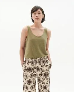 Thinking Mu Débardeur En Chanvre Et Coton Bio -Thinking Mu Soldes THINKING MU Debardeur chanvre kaki 2