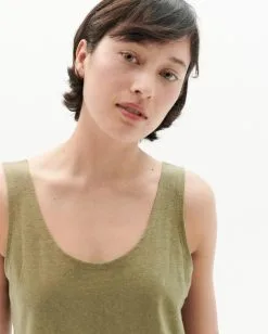 Thinking Mu Débardeur En Chanvre Et Coton Bio -Thinking Mu Soldes THINKING MU Debardeur chanvre kaki 3