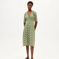 Thinking Mu Robe Lenzing® Ecovero® - Camelia -Thinking Mu Soldes THINKING MU Robe CAMELIA vert