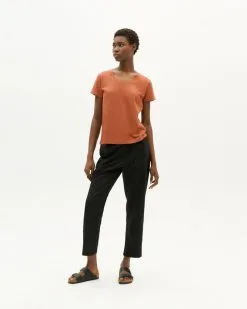 Thinking Mu T-shirt Chanvre - Regina -Thinking Mu Soldes THINKING MU T shirt REGINA Brique 2