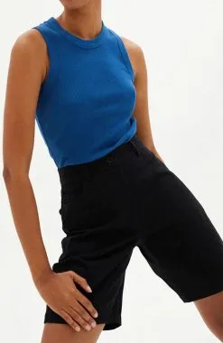 Thinking Mu Débardeur Coton Biologique - Juliette -Thinking Mu Soldes THINKING MU Top JULIETTE bleu klein 2