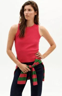 Thinking Mu Débardeur Coton Biologique - Juliette -Thinking Mu Soldes THINKING MU Top JULIETTE fuchsia