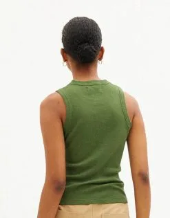 Thinking Mu Débardeur Coton Biologique - Juliette -Thinking Mu Soldes THINKING MU Top JULIETTE green
