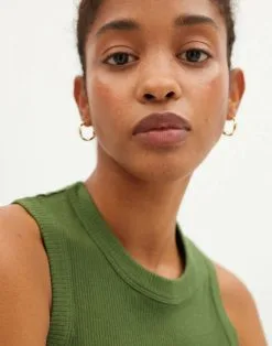 Thinking Mu Débardeur Coton Biologique - Juliette -Thinking Mu Soldes THINKING MU Top JULIETTE green 2