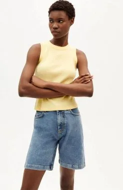 Thinking Mu Débardeur Coton Biologique - Juliette -Thinking Mu Soldes THINKING MU Top JULIETTE jaune